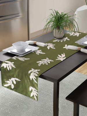 Alina decor Green 152 cm Table Runner(Polyester)