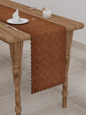 CLASIKO Brown 182 cm Table Runner(Cotton)