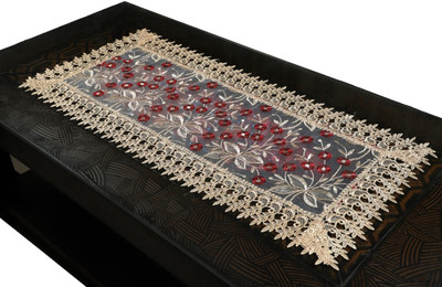 MONKDECOR Maroon, Brown 83.82 cm Table Runner(Polyester)