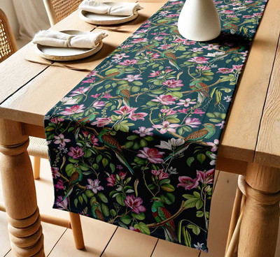 Vargottam Blue 152 cm Table Runner(Cotton)
