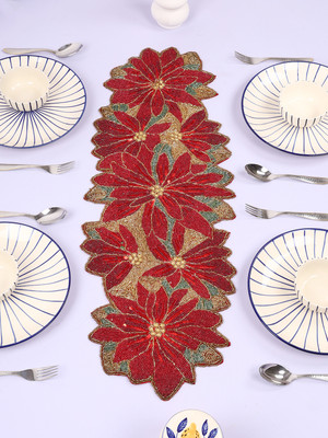 Hawamahal Multicolor 90 cm Table Runner(Polyester)