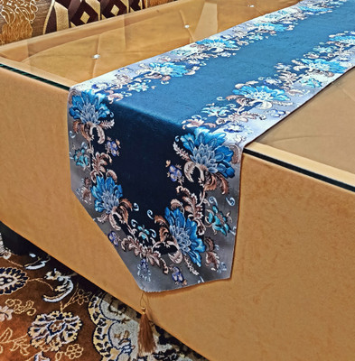 Clothloom Dark Blue 183 cm Table Runner(Velvet)