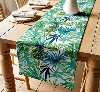 Vargottam Green 152 cm Table Runner(Cotton)