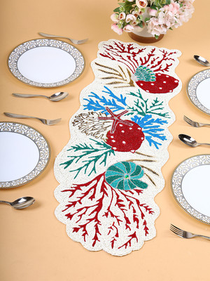 Hawamahal Multicolor 90 cm Table Runner(Polyester)