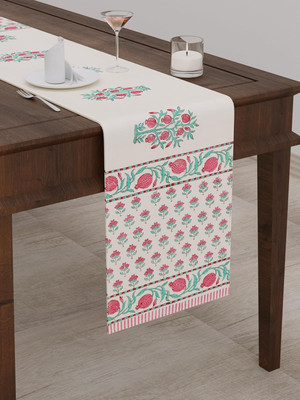 Blocks Of India Red 82 cm Table Runner(Canvas)