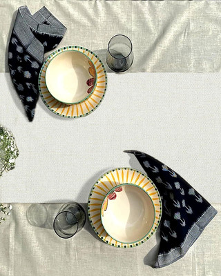 The Home Talk White 72 cm Table Runner(Polyester)