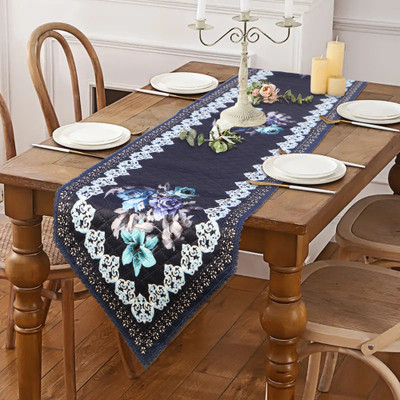 Dakshya Industries Blue 193 cm Table Runner(Linen)