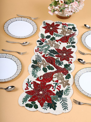 Hawamahal Multicolor 90 cm Table Runner(Polyester)