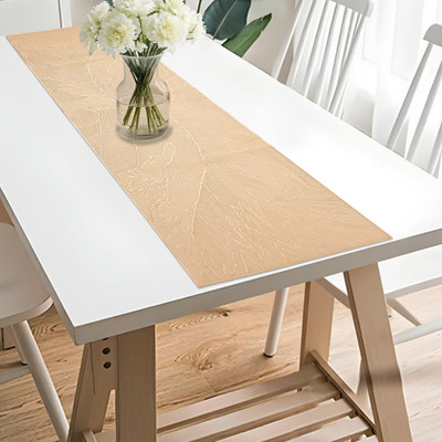 KUBER INDUSTRIES Gold 92 cm Table Runner(Vinyl)