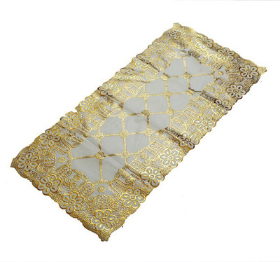 KUBER INDUSTRIES Gold 40 cm Table Runner(Nylon)