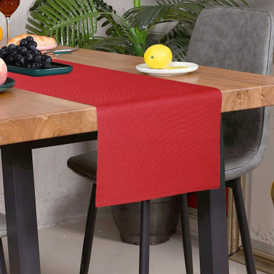 Home Colors Red 183 cm Reversible Table Runner(Cotton)