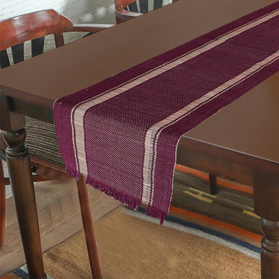 orric Maroon 152 cm Reversible Table Runner(River Grass)
