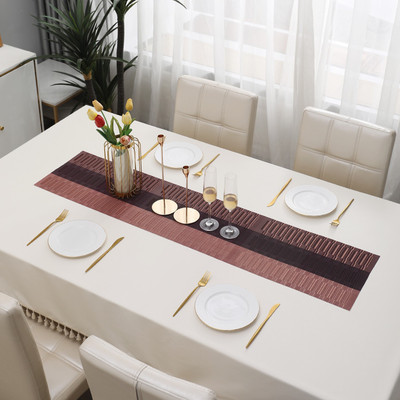 HOKiPO Red 135 cm Reversible Table Runner(PVC)