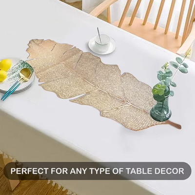 RELOOK INDUSTRIES Gold 92 cm Table Runner(PVC)