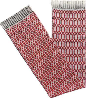 North Field Red, White 137 cm Reversible Table Runner(Cotton)