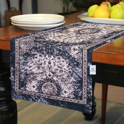 Heart Home Blue 91 cm Reversible Table Runner(Velvet)