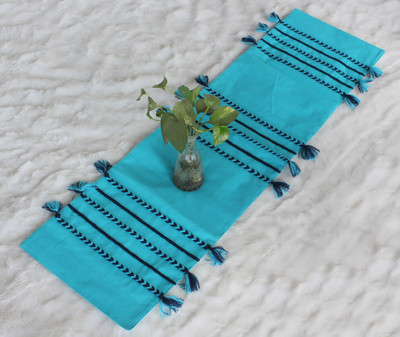 Dekor World Blue 180 cm Table Runner(Cotton)