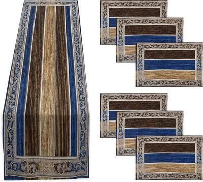KUBER INDUSTRIES Blue 92 cm Table Runner(Polyester)