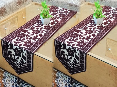 Saksham Enterprises Brown 178 cm Table Runner(Cotton)