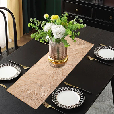Dakshya Industries Gold 92 cm Table Runner(PVC)