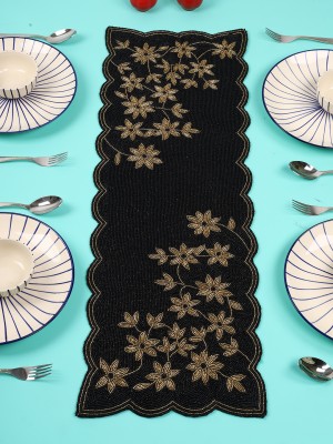 Aaditya Exports Black 91.44 cm Table Runner(Polyester)