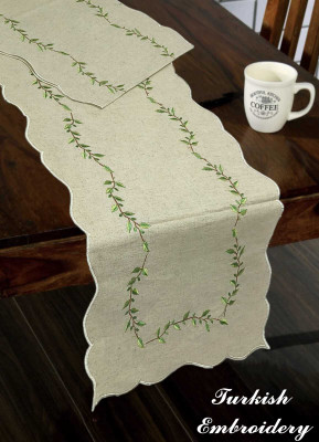 DNP Beige 183 cm Table Runner(Cotton)