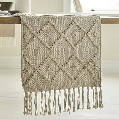 North Field White 182 cm Reversible Table Runner(Cotton)