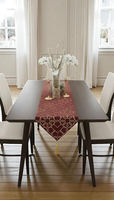 Casanest Maroon 33 cm Reversible Table Runner(Cotton)