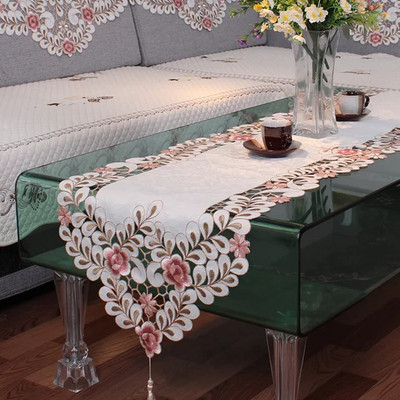 MONKDECOR Multicolor, White 250 cm Table Runner(Satin)