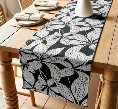 Vargottam Grey 152 cm Table Runner(Cotton)
