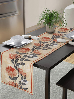 Alina decor Beige 152 cm Table Runner(Polyester)