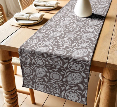 Vargottam Grey 152 cm Table Runner(Cotton)