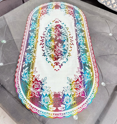 SHRI MAHAVIR IMPEX Multicolor 84 cm Table Runner(PVC)