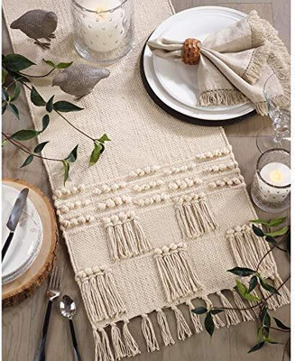 Bloomtex Beige 137 cm Reversible Table Runner(Cotton)