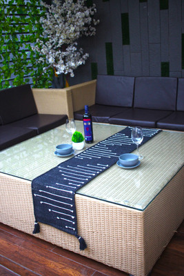 Impression Hut Multicolor 218.4 cm Reversible Table Runner(Cotton)