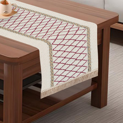 DECOLOGY Multicolor, White 182 cm Table Runner(Cotton)