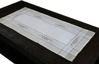 DECOLOGY White, Multicolor 91 cm Table Runner(Linen)