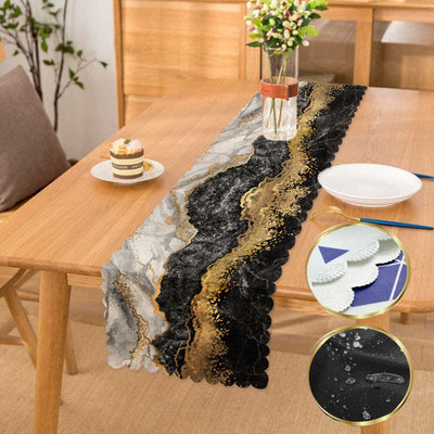 STUTI WORLD Black 152 cm Table Runner(Polyester)