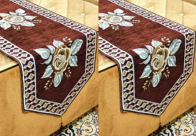 Saksham Enterprises Brown 183 cm Table Runner(Cotton)