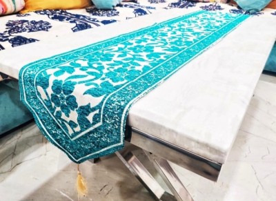 DNP Light Blue 183 cm Table Runner(Chenille)