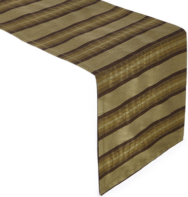 Encasa Homes Brown 150 cm Table Runner(Polyester)