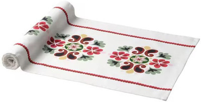 IKEA White, Multicolor 130 cm Table Runner(Cotton)