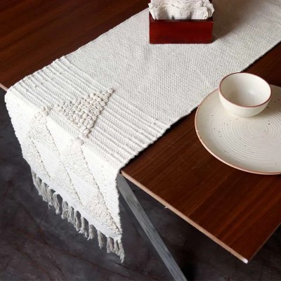 North Field White 182 cm Reversible Table Runner(Cotton)