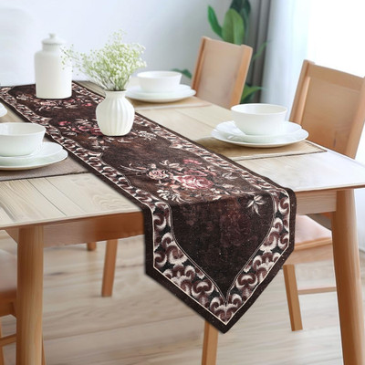 KUBER INDUSTRIES Pink, Brown 182 cm Table Runner(Cotton)
