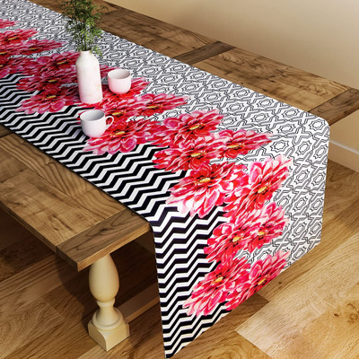 SEJ BY NISHA GUPTA White 195 cm Table Runner(Polyester)