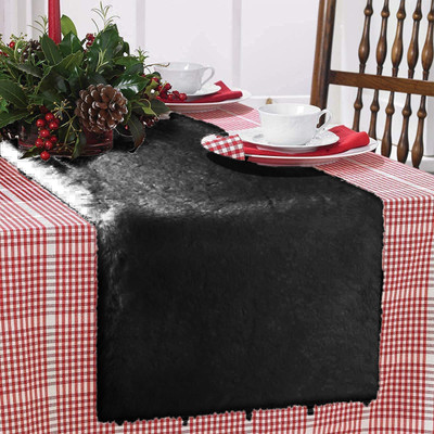 PICKKART Black 150 cm Table Runner(Polyester)