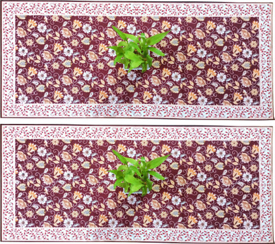 Saksham Enterprises Maroon 92 cm Table Runner(Velvet)