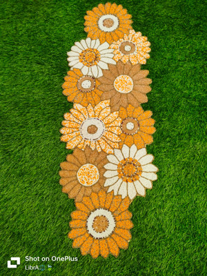 Librahandicraft Yellow 39.37 cm Table Runner(Satin)