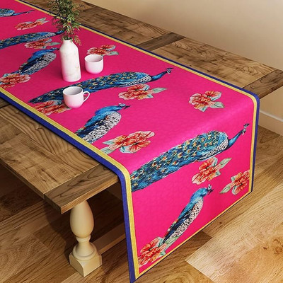 SEJ BY NISHA GUPTA Pink 195 cm Table Runner(Polyester)