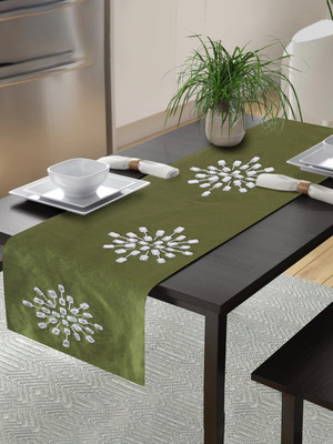 Alina decor Green 152 cm Table Runner(Polyester)